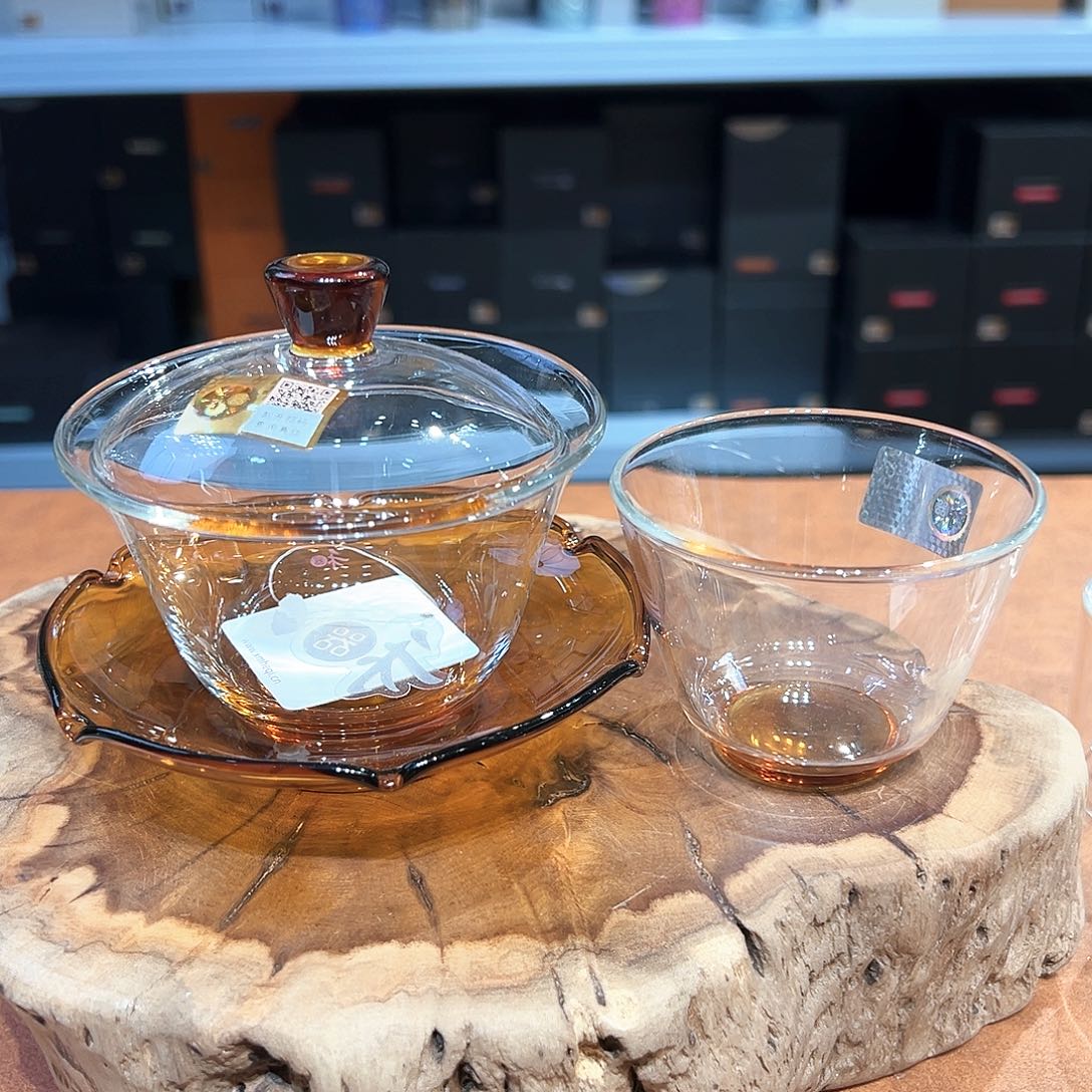 禾器荷叶盖碗琥珀色➕清禾杯琥珀色2g