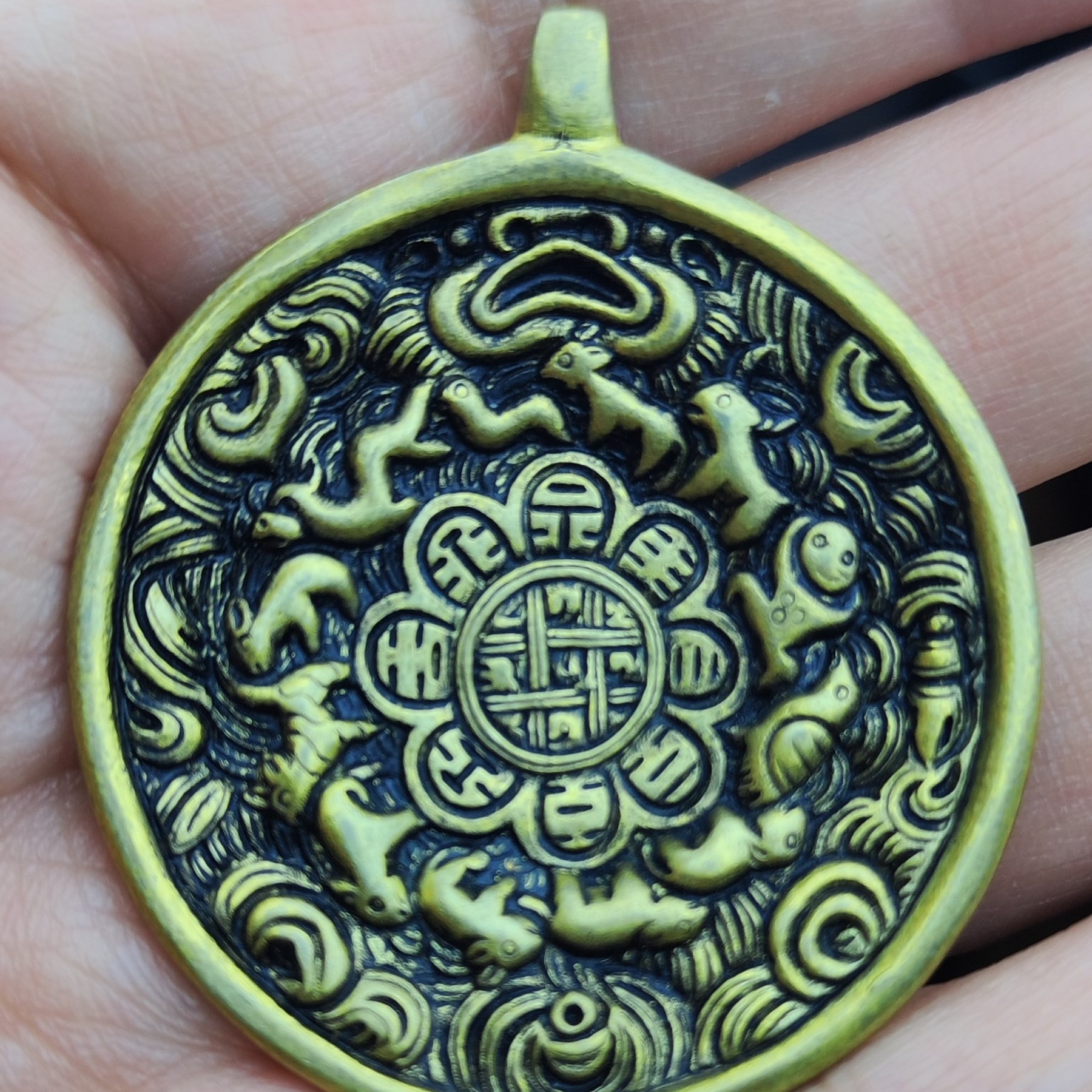朝天吼九宫八卦牌（随机发货，非一物一图，有砂眼，有瑕疵，非完美）
