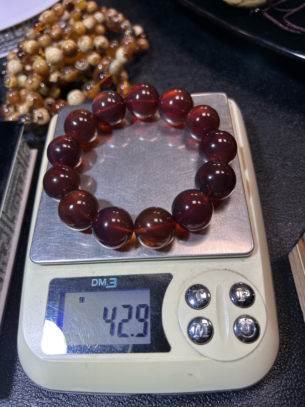 缅甸琥珀18mm棕红珀手串