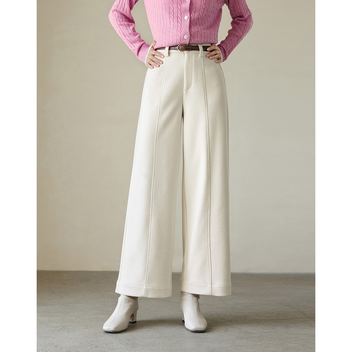 【林一专属】朗文斯汀百搭宽松高腰阔腿休闲裤DTMK4509C12870