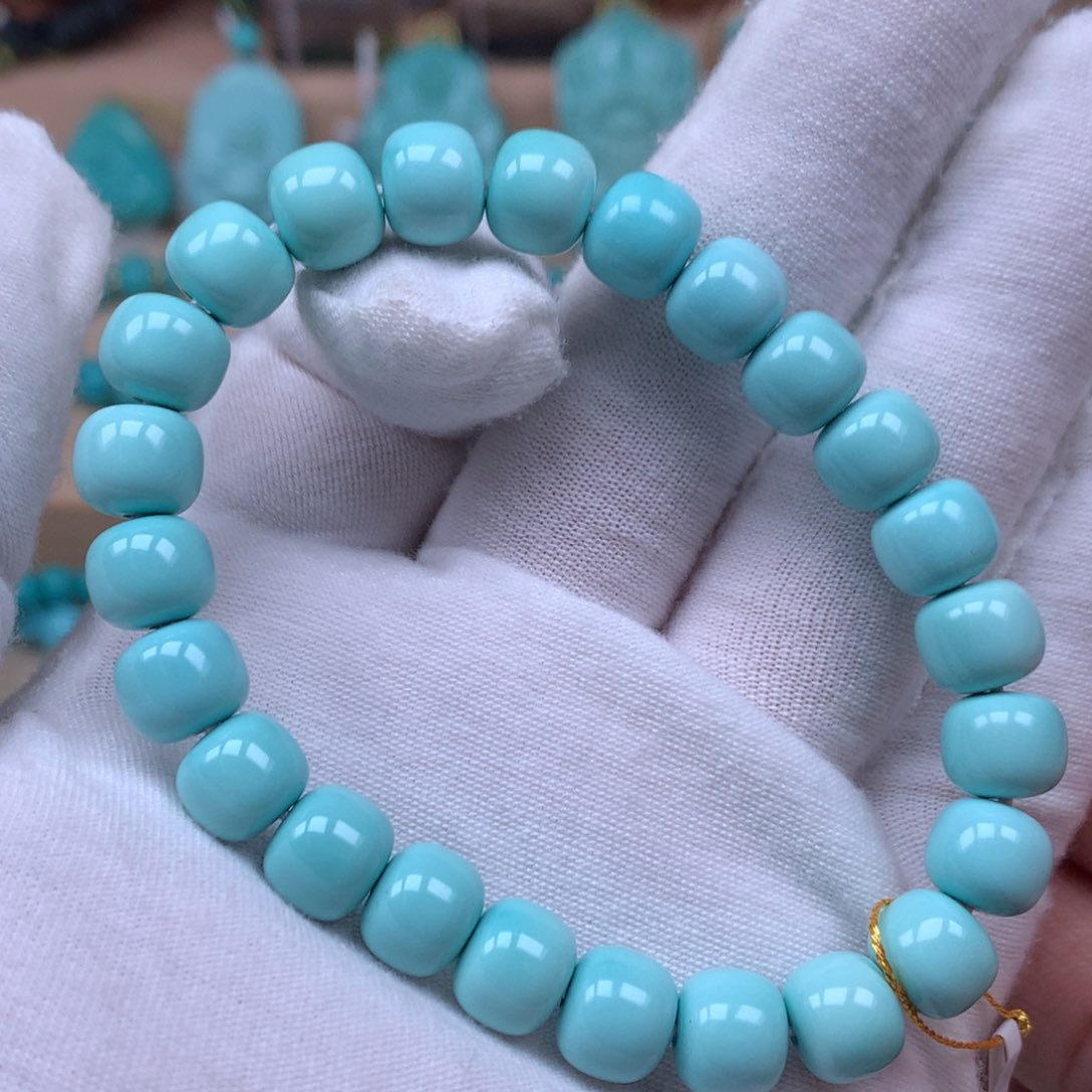 绿松石精品9mm老型手串未镶嵌