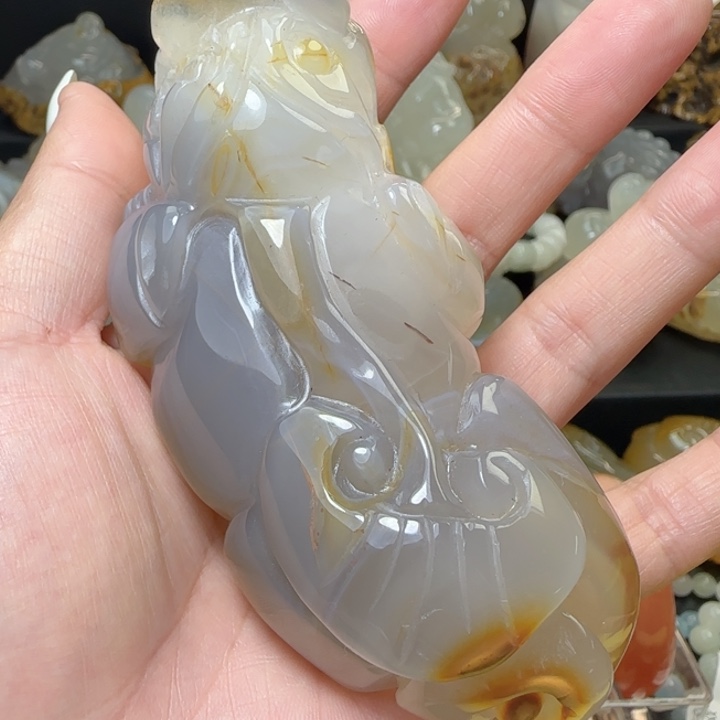 玛瑙/玉髓合金手把件