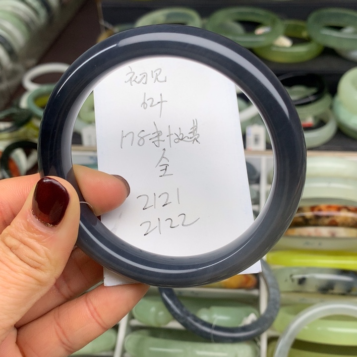 初***づ蛇纹石玉未镶嵌手镯2121