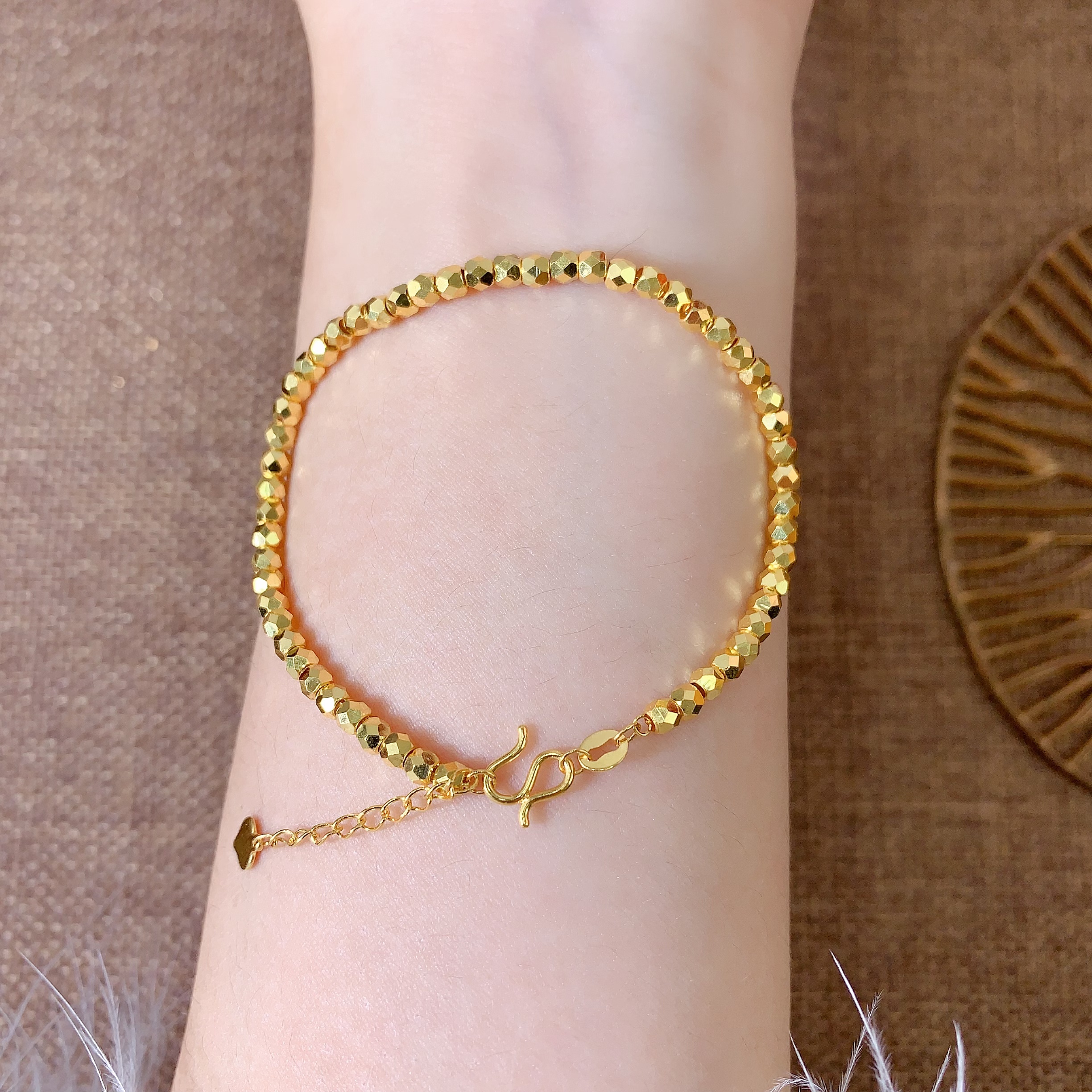 【伟新源】足金999 5G工艺 蹦迪珠手链5.26克