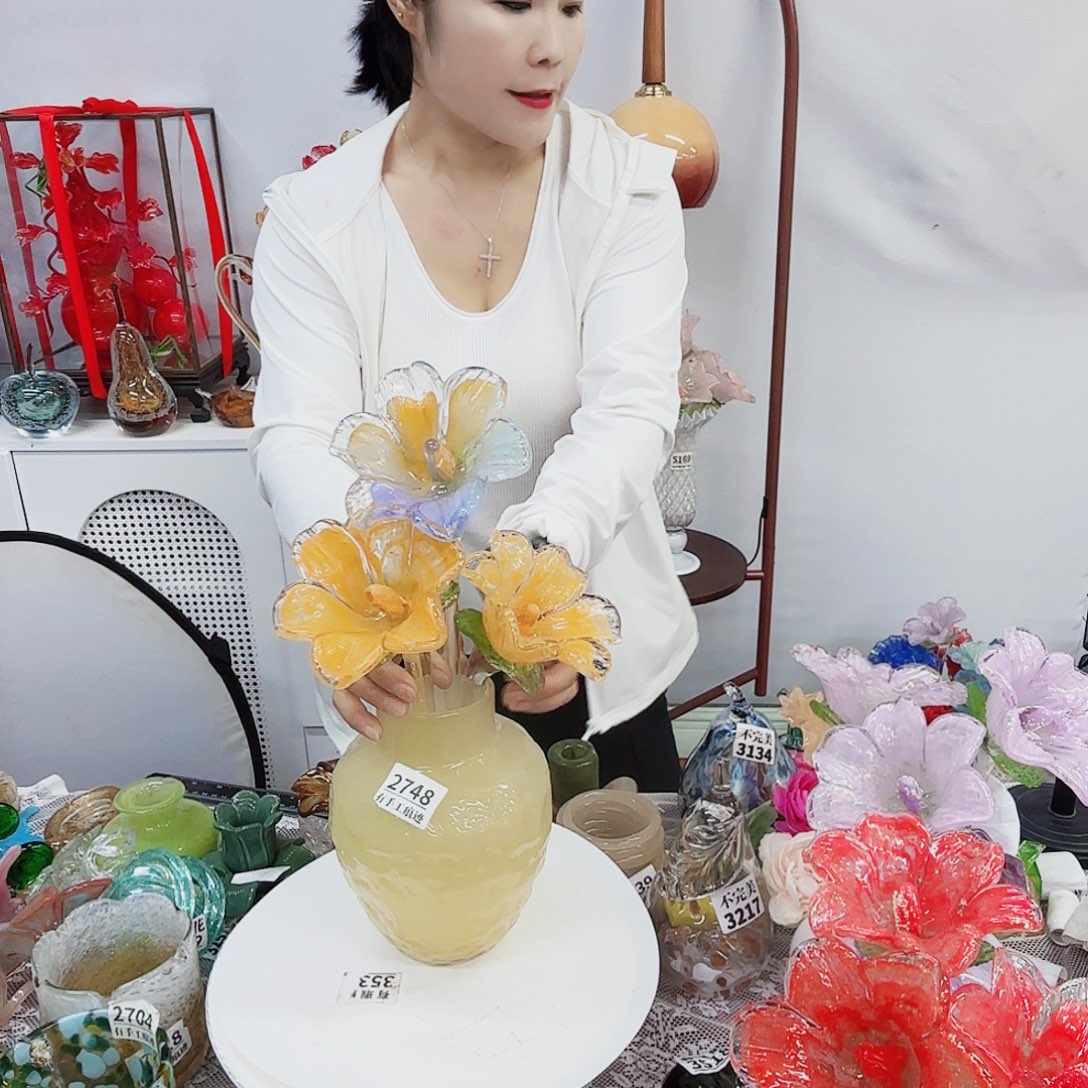 3花1瓶安妮家居琉璃摆件