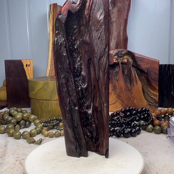 西***杨木赞比亚血檀底座摆件