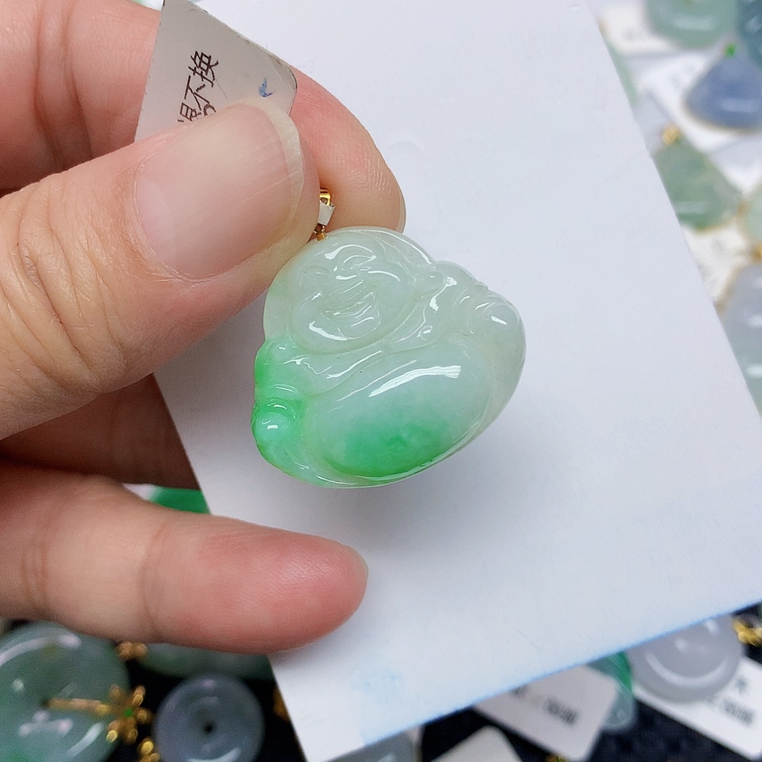 翡翠18K金镶嵌颈饰356789