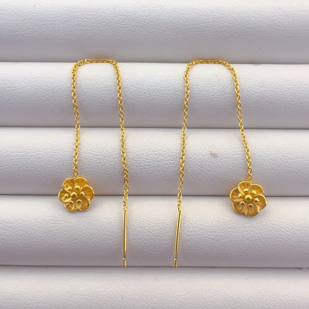 铜合金耳饰 EH101 金色耳线甜美风两世欢精美植物花卉女士饰品