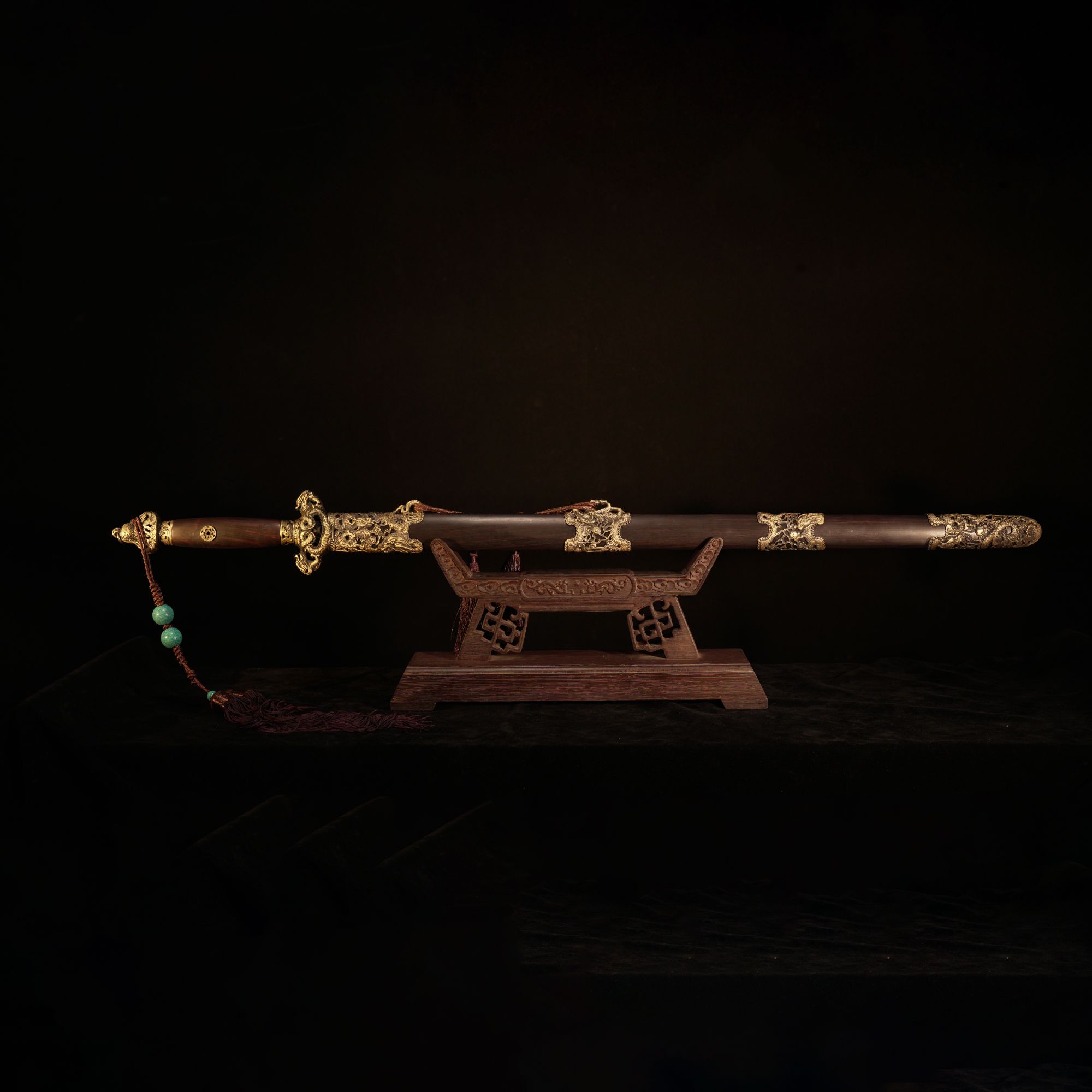 九龙清剑花纹钢四面烧刃-赵东振（未开刃）