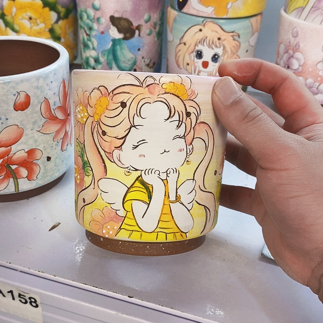 花盆紫砂手绘满28包邮