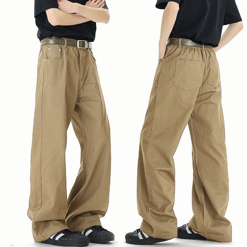 67106春秋潮牌日系简约纯色情侣百搭ins休闲直筒长裤