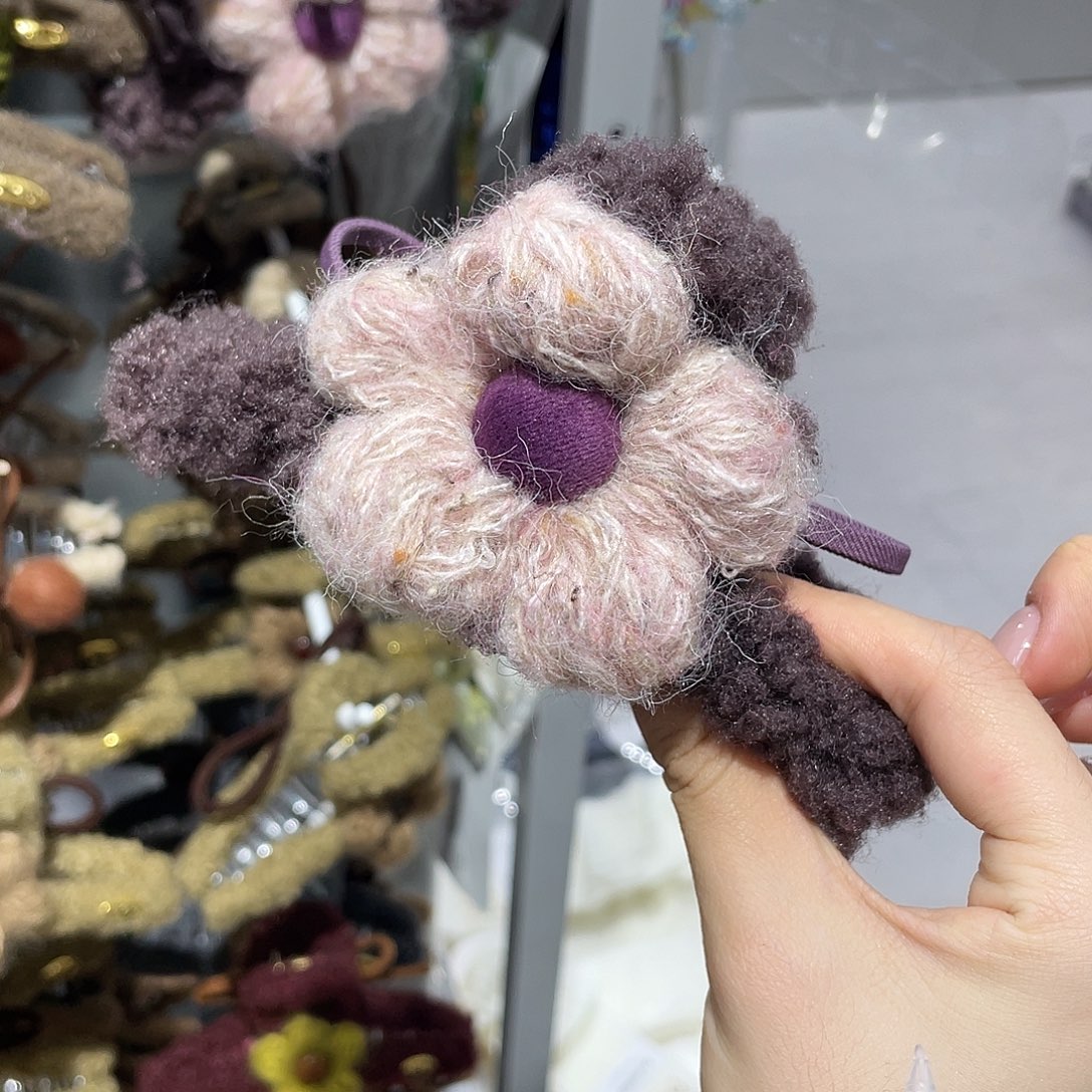 布艺非金属泡菜粉花花13抓