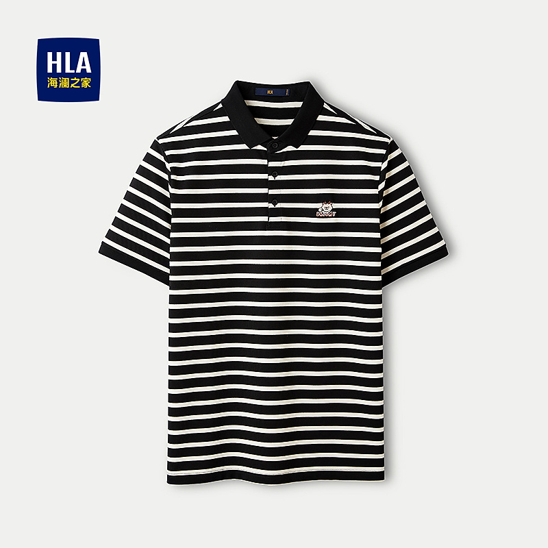 HLA/海澜之家【舒适透气】POLO衫男士轩辕小将联名上衣男春夏