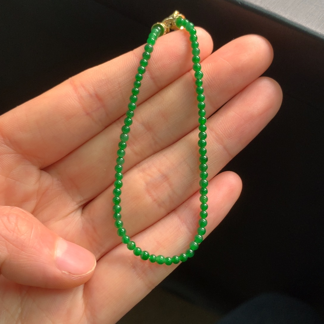 翡翠手链未镶嵌天然缅甸A货翡翠