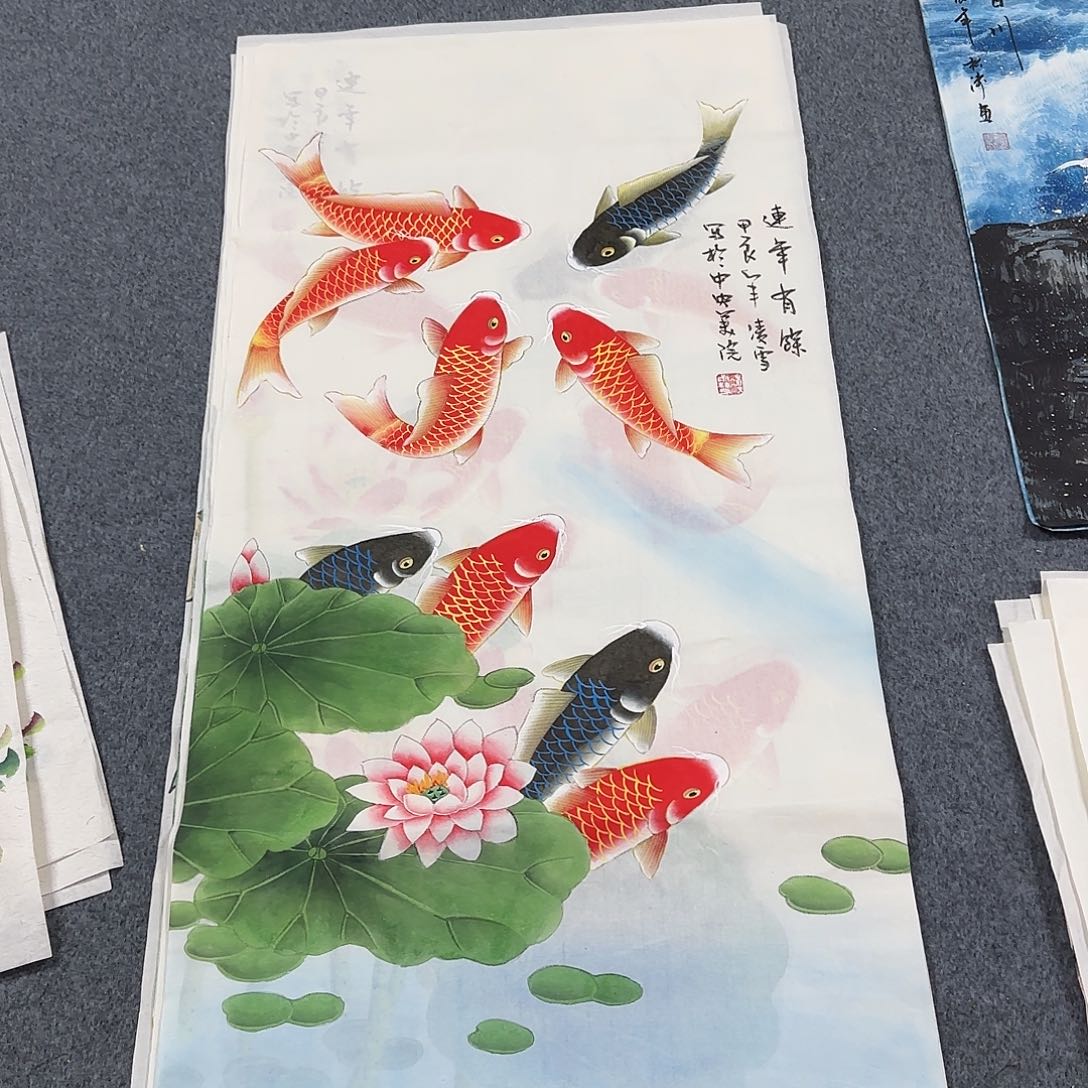 国画尺寸50X100手绘作品 