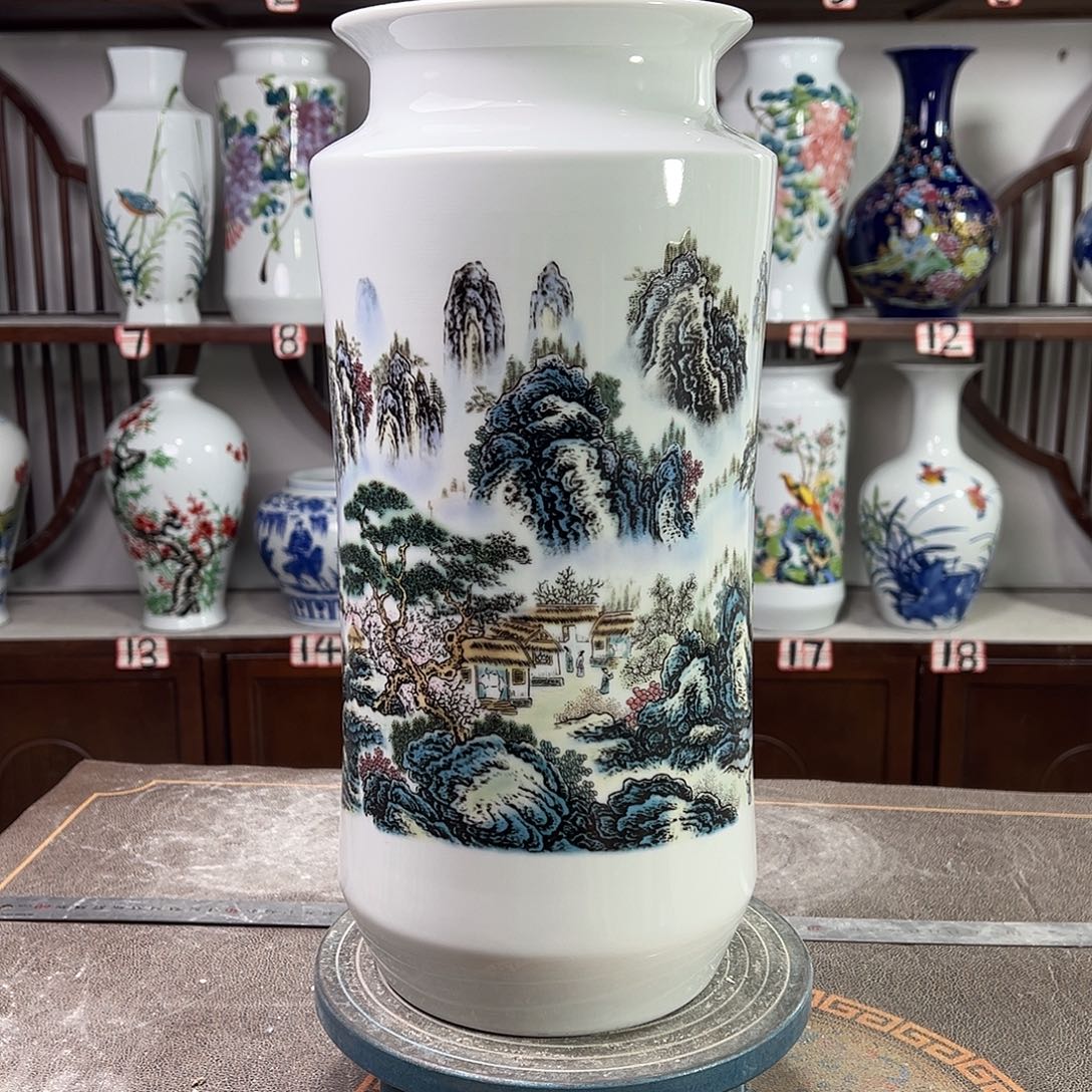 陶摆件景德镇陶瓷书山水