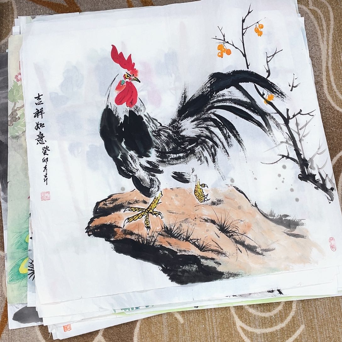 国画家**宝绘画作品画心