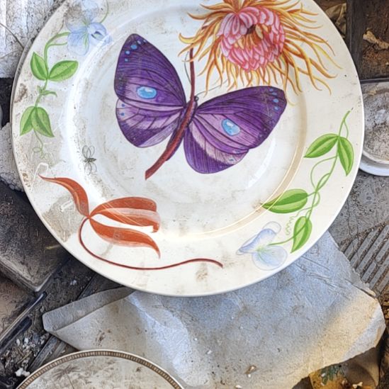 ****美瓷花盘，国营四厂库存