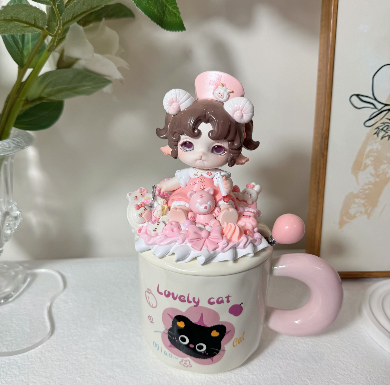 【福利款】正版手工diy奶油胶大娃陶瓷水杯创意可爱