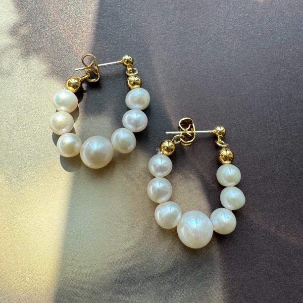 天然淡水珍珠耳环简约气质轻奢高级感