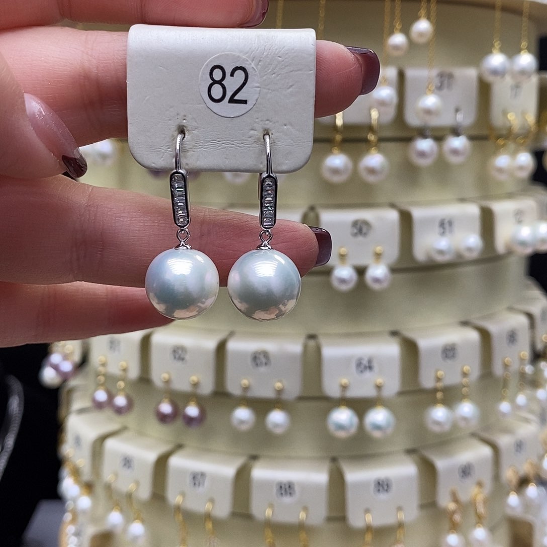 淡水珍珠耳饰银S925镶嵌