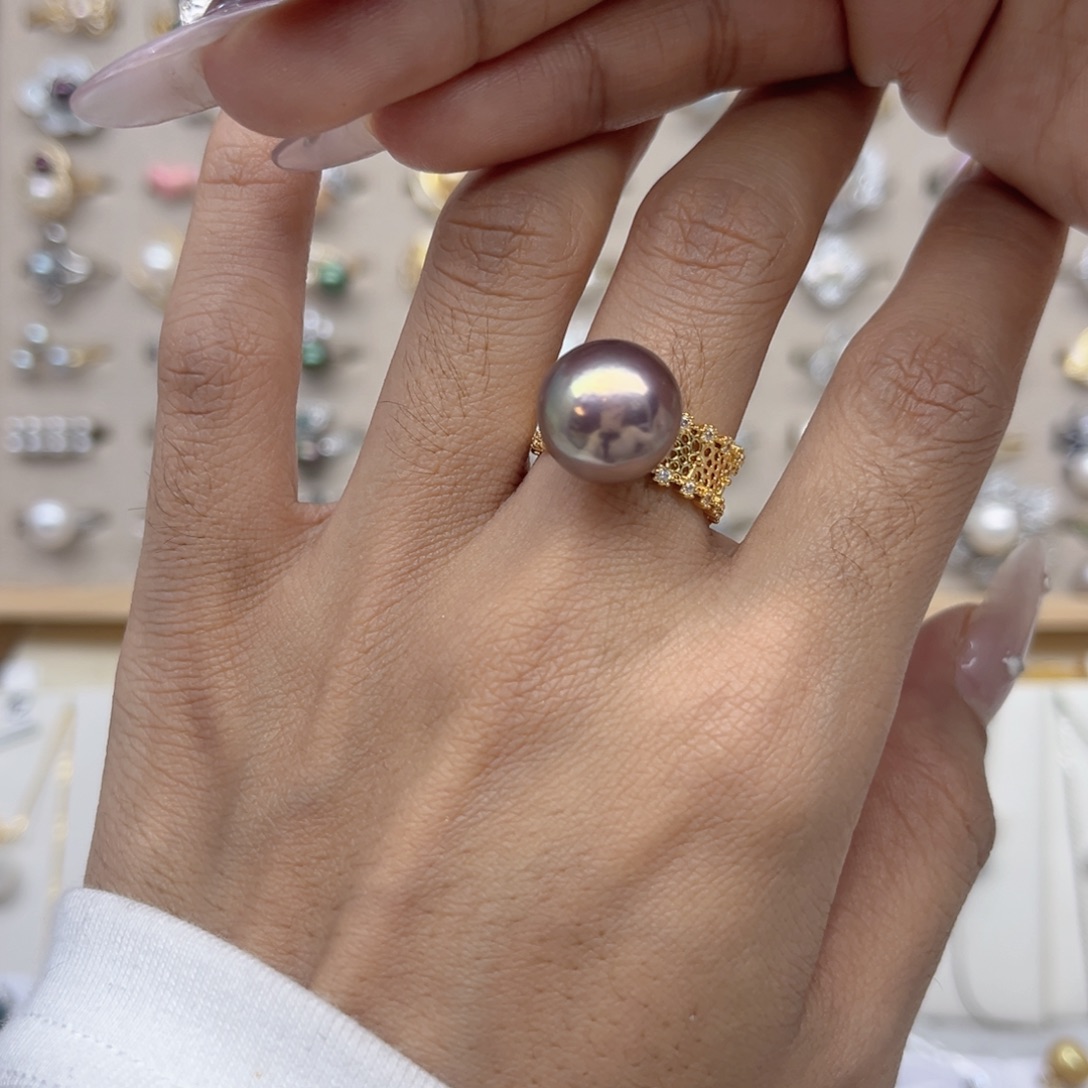 予***哟戒指淡水珍珠合金