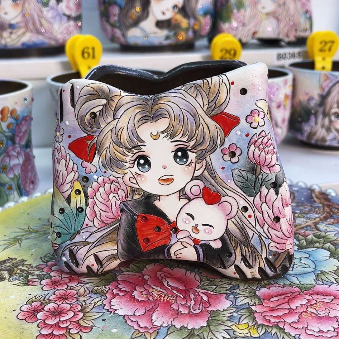 红陶薄雾花盆一物一拍