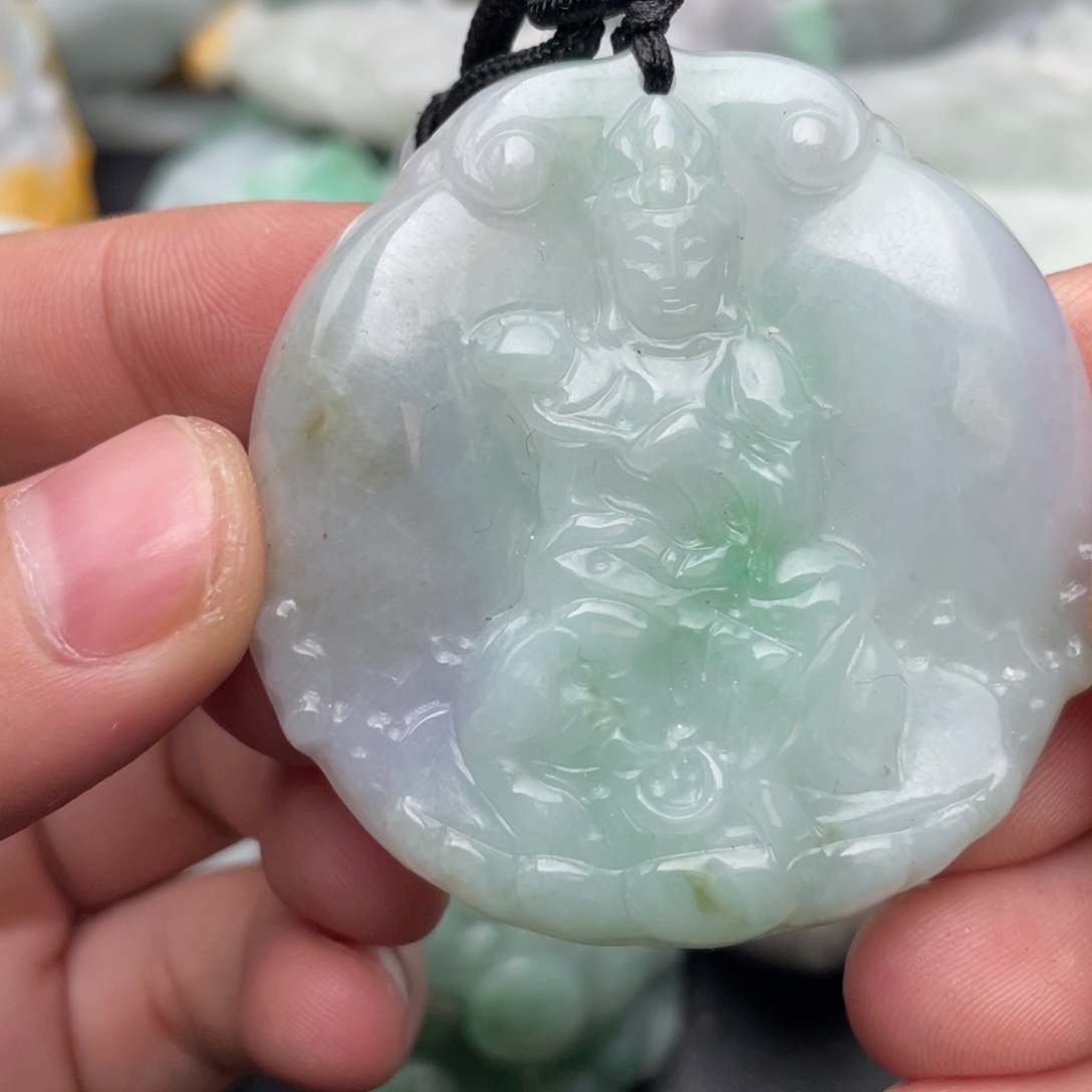 翡翠未镶嵌吊坠(不含链)微瑕