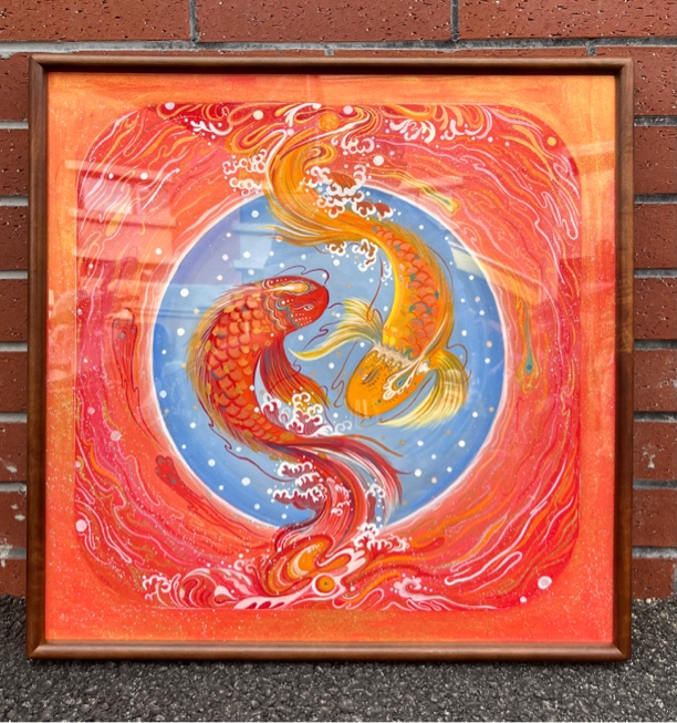 《双鱼》王大师定制限量国画装饰画高级感