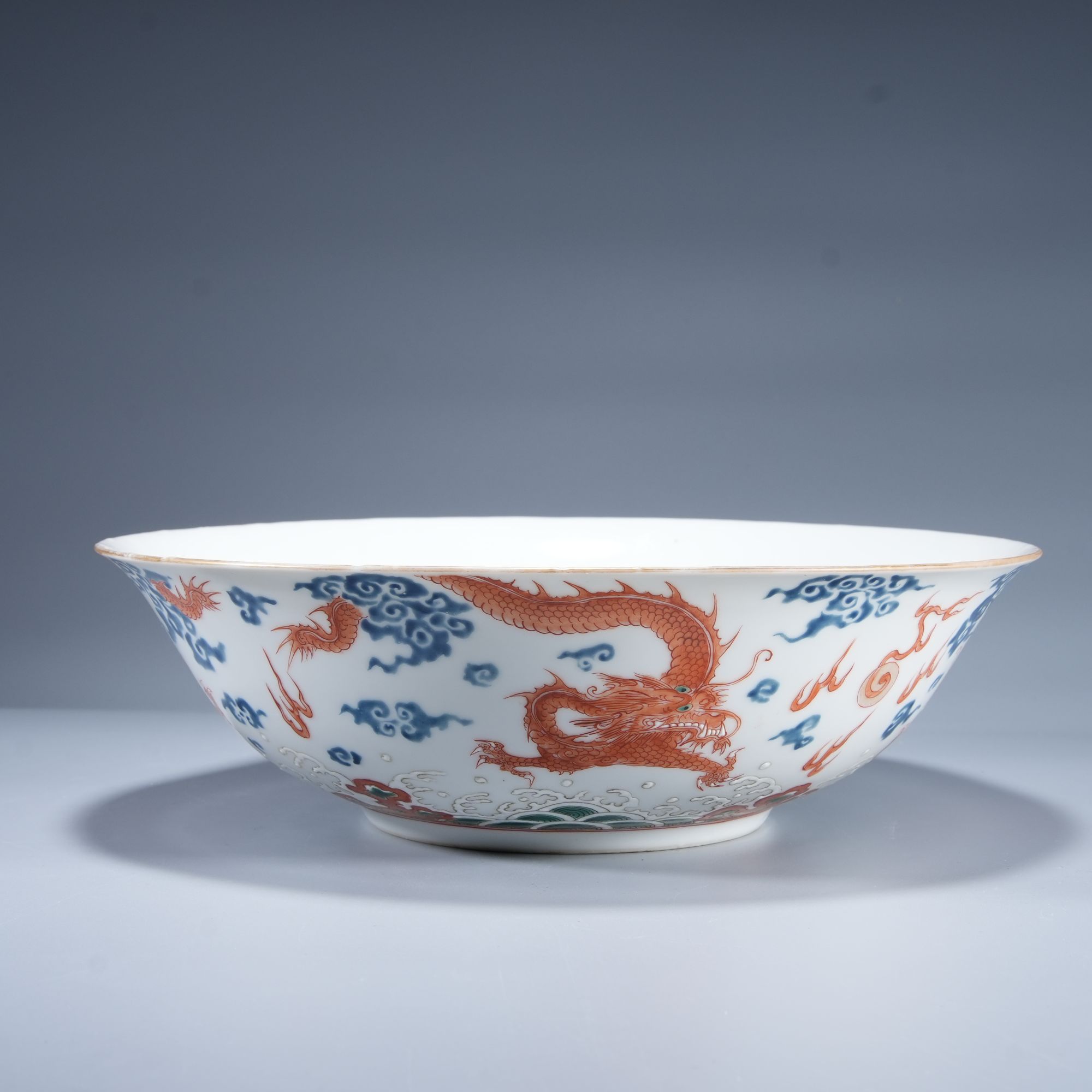 h497/清代 云龙纹碗（官）【华豫之门甄选】