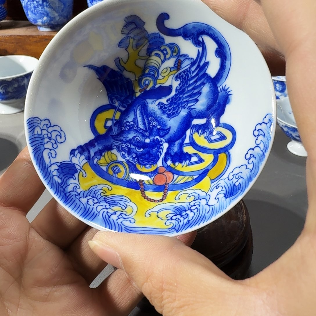 泥塑主人杯手工手绘