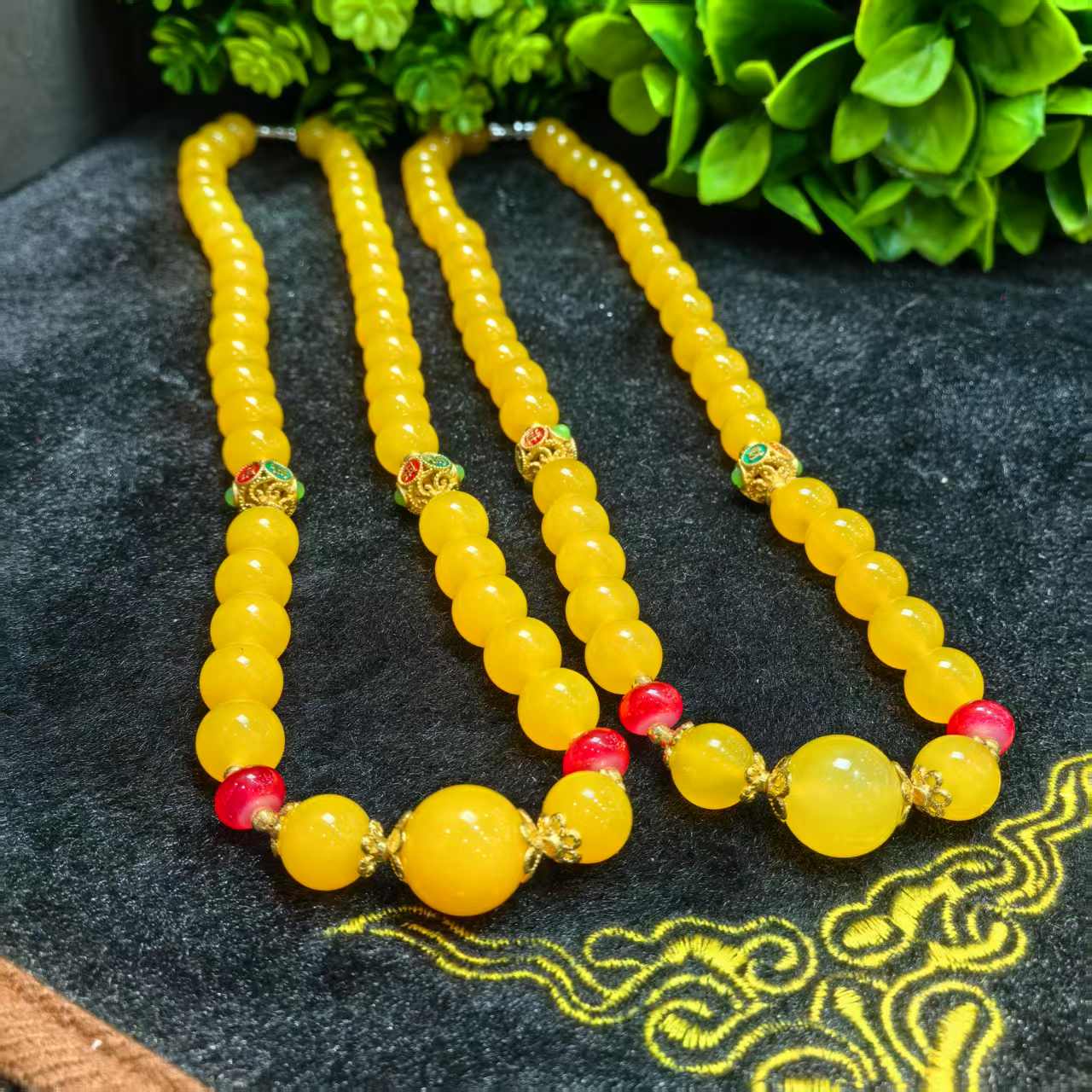 江德洋珠宝S7612（玉甲）仙芝灵宝石斛玉玛瑙黄项链-多样性只发一件