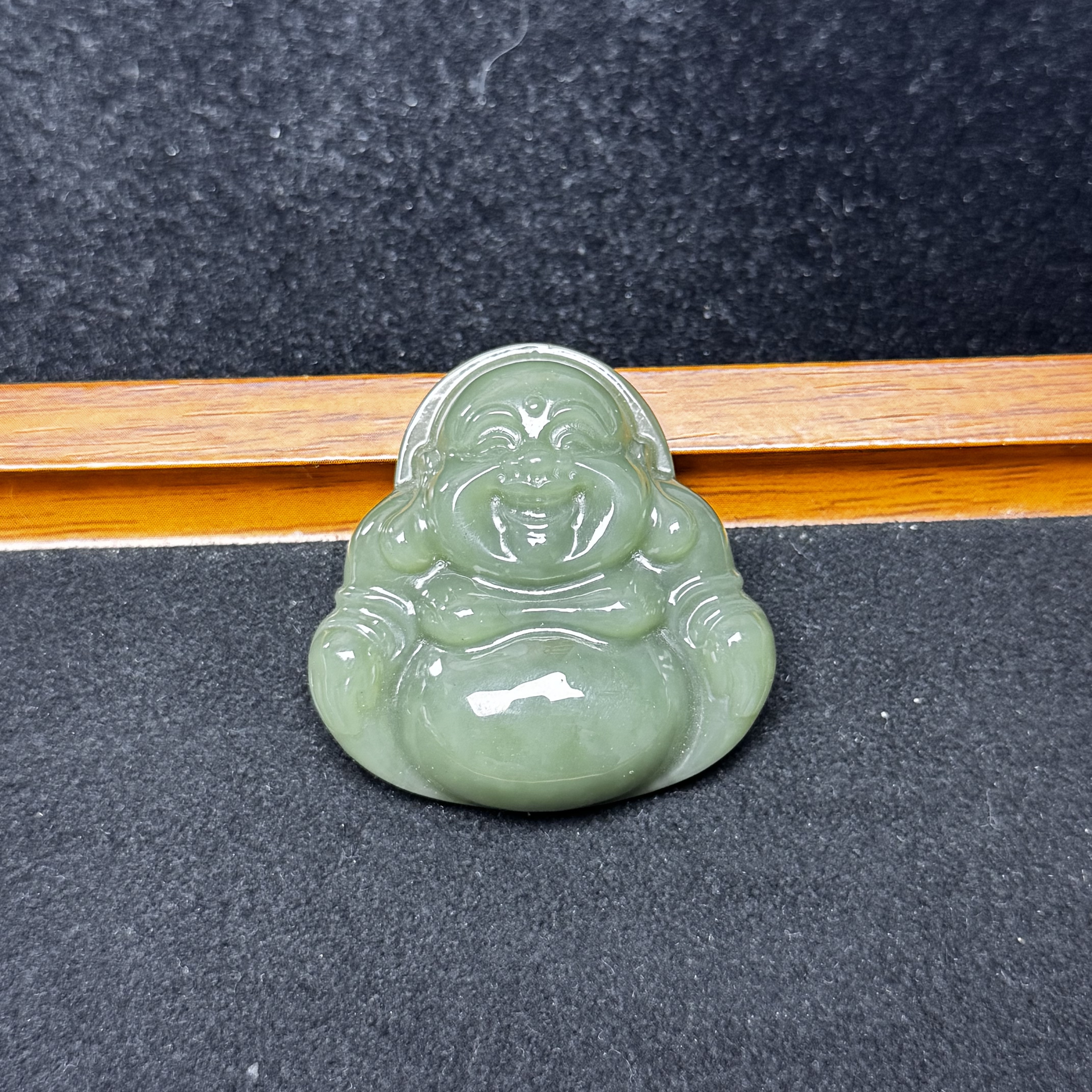 翡悦甄选 天然和田玉湖水绿精品大肚弥勒佛44mm FY-F03