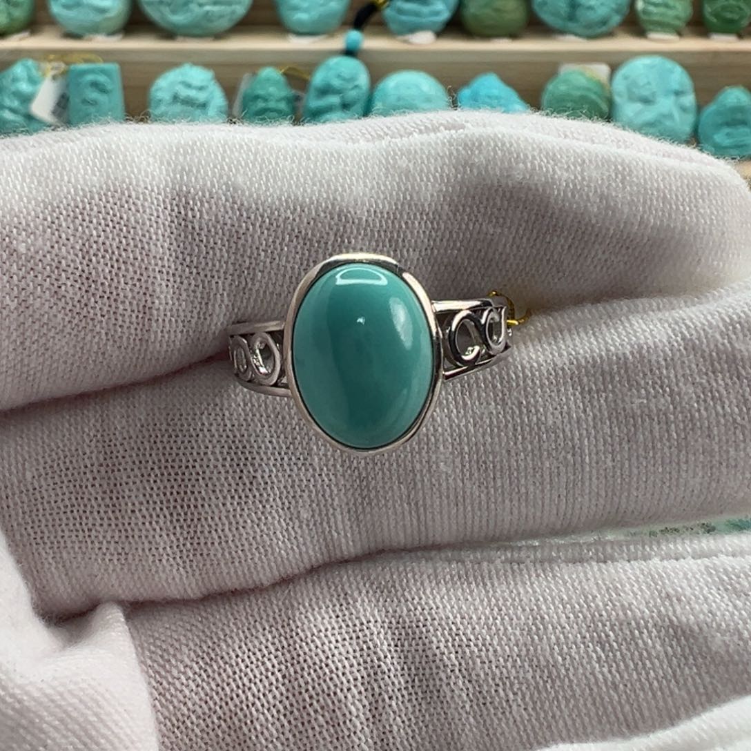 银S925镶嵌绿松石戒指