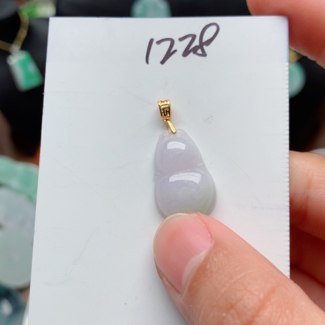 翡翠颈饰银S925镀金镶嵌吊坠