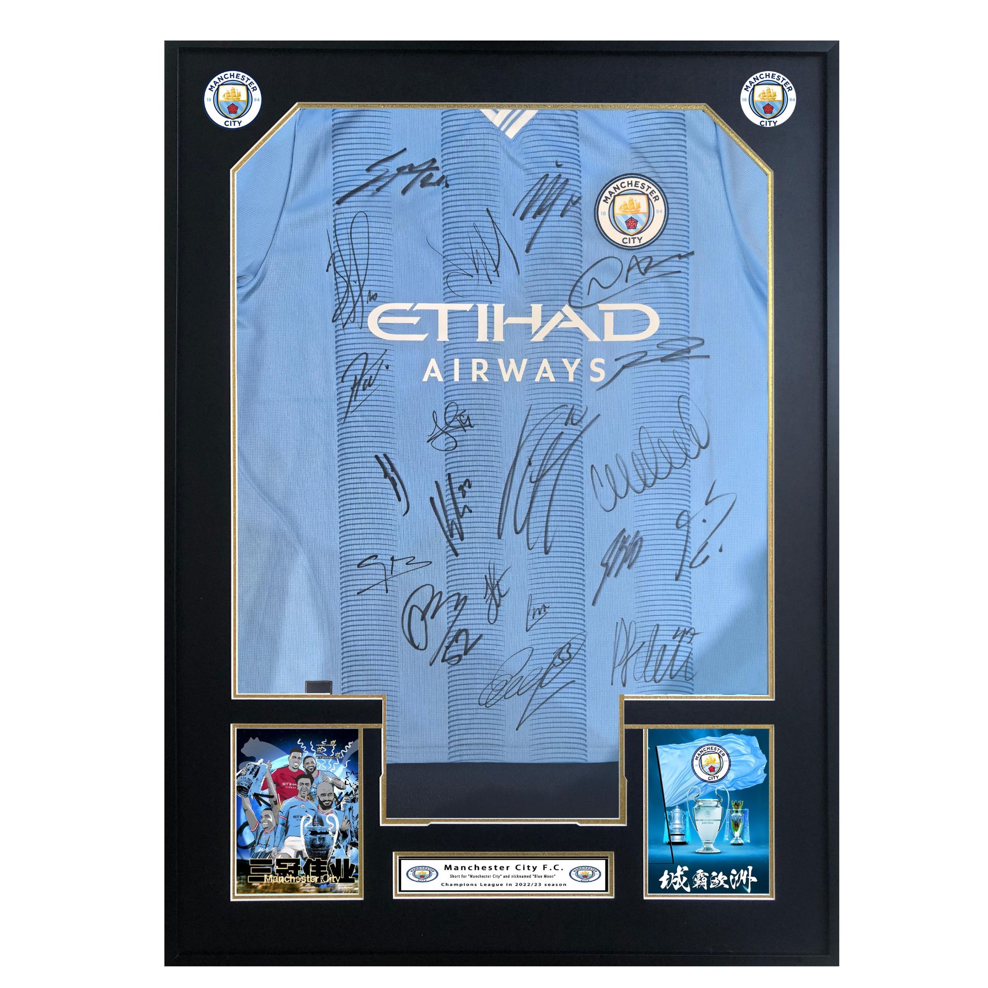 【TIPTOP亲签】曼城 全队签 23-24赛季 球衣 证书俱乐部