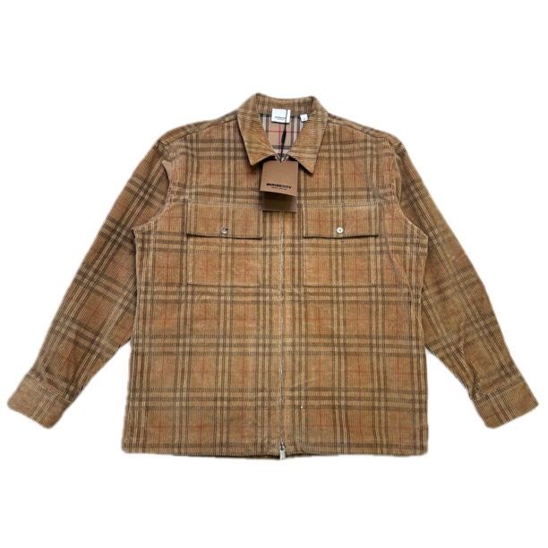 全新未使用 BURBERRY/博柏利 burberry灯芯绒经典爆款格纹外套m码