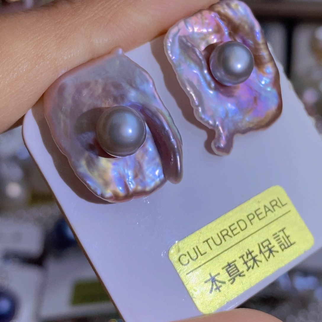 银S925镶嵌天然淡水珍珠淡水珍珠