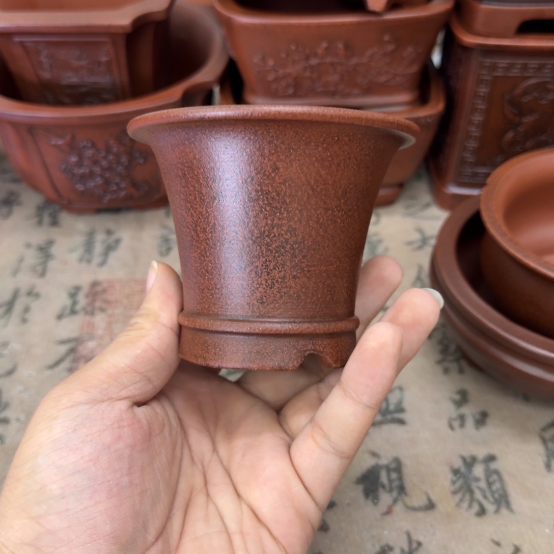 紫砂花盆8.5x7内经紫砂花盆