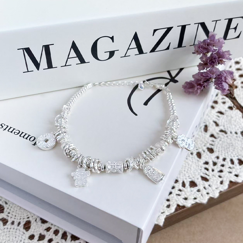 足银手链 YUEYING•足银999 财爷爷盘缠手链时尚百搭素款