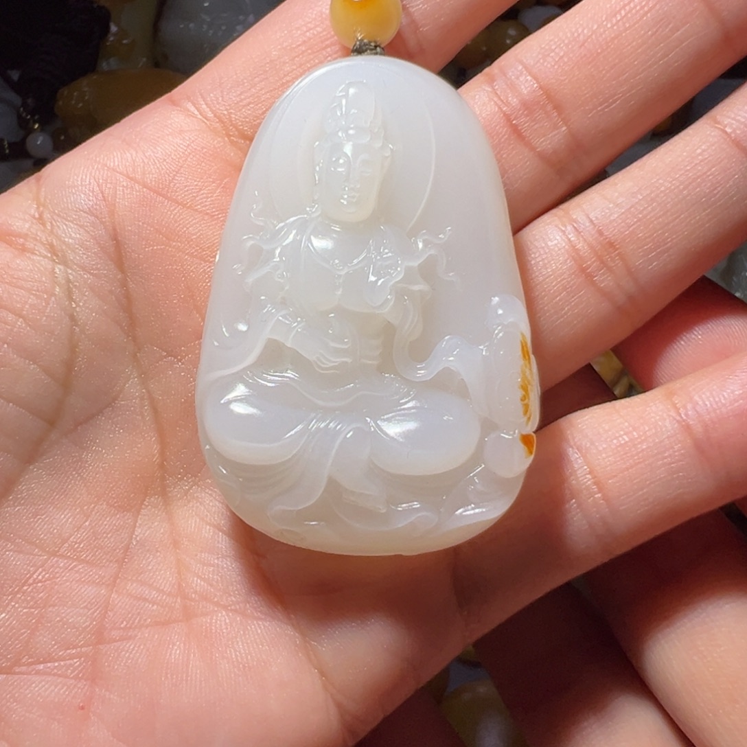 时***意和田玉未镶嵌吊坠(不含链)