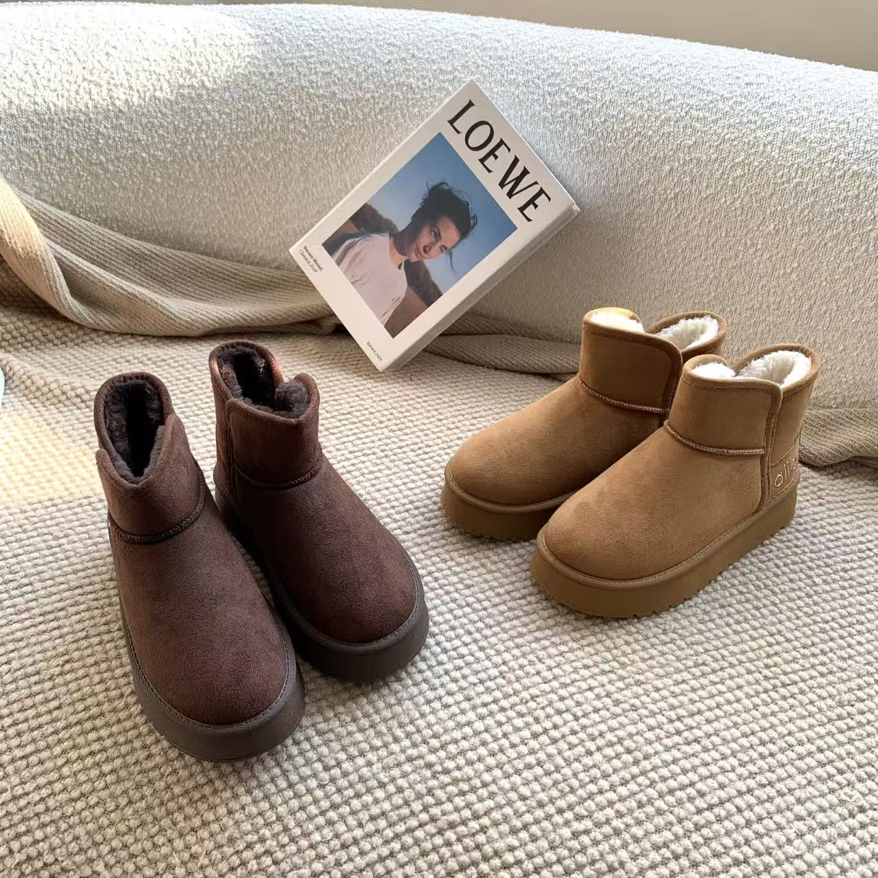 素心轻奢 2025新款厚底雪地靴冬季加绒保暖棉鞋时尚短靴15178