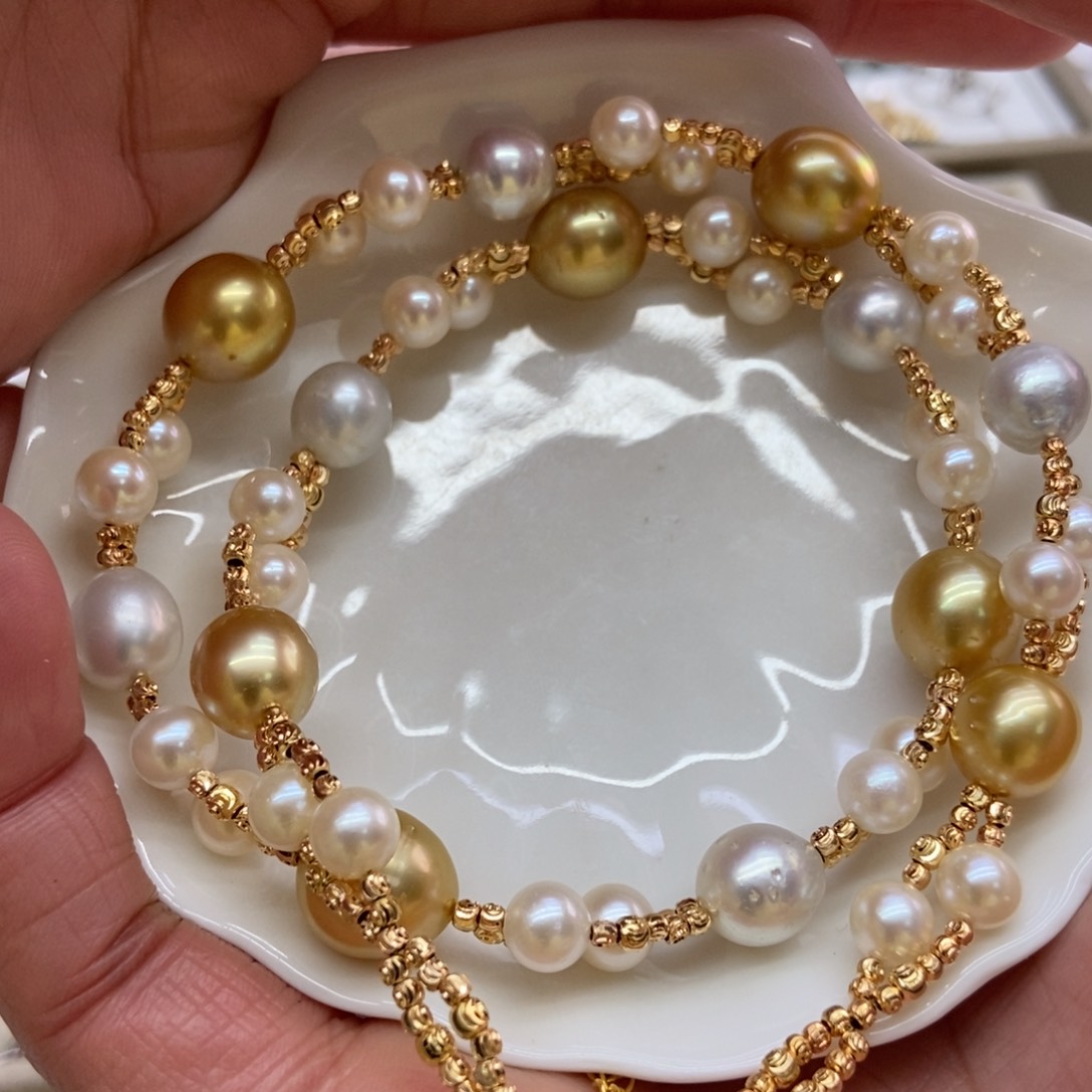 海水珍珠项链银S925镶嵌