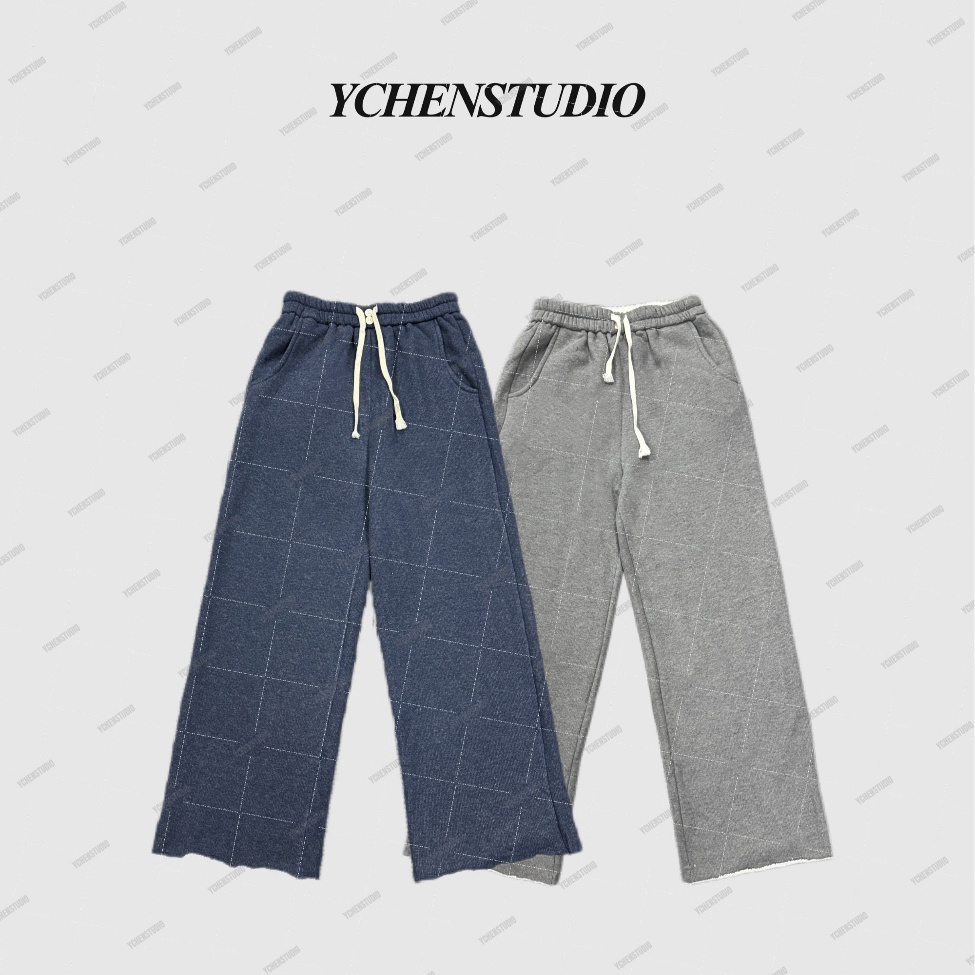 YC【休逸】早秋新款韩版两粒扣抽绳宽松卫裤YAN42519