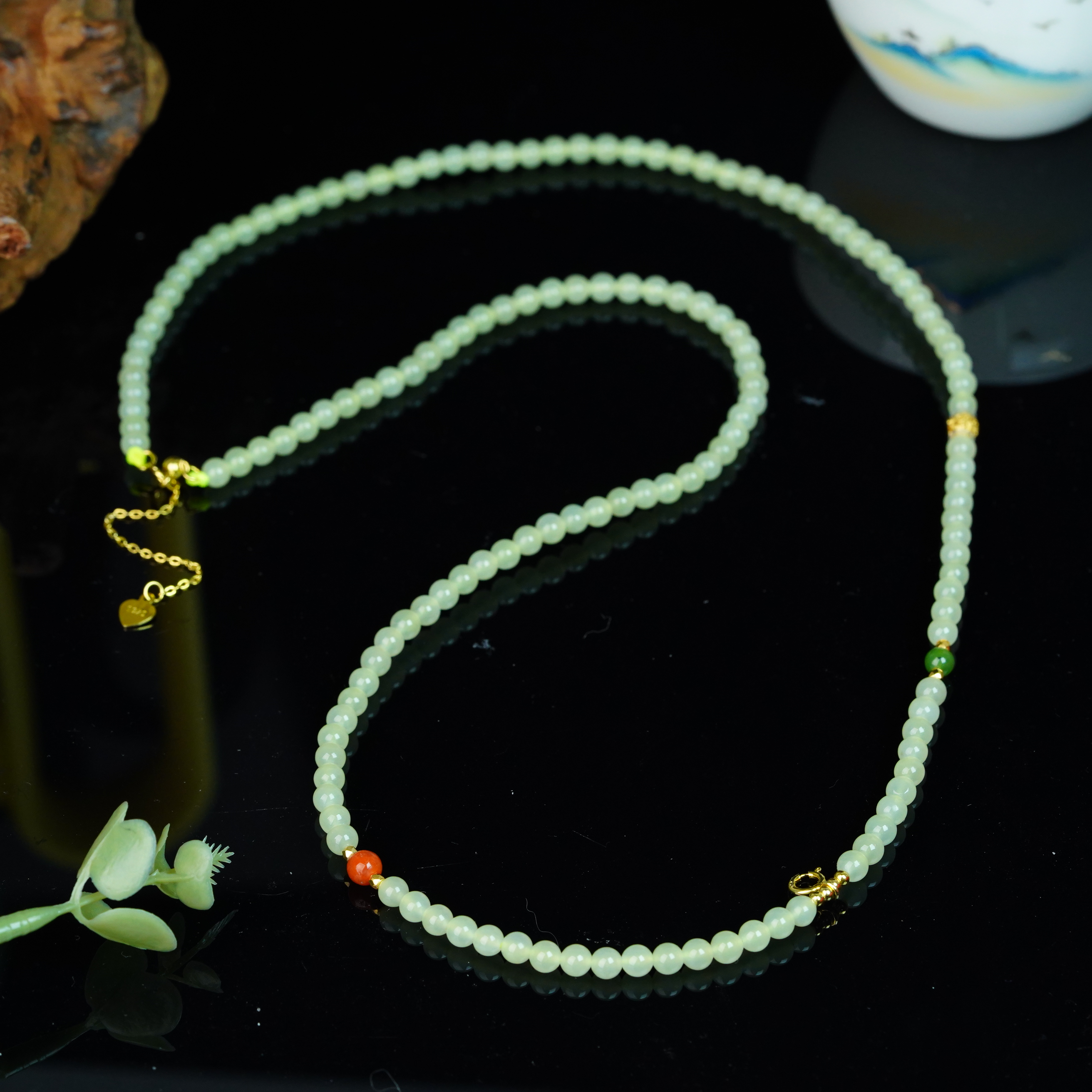 【小北好物】和田玉DIY项链约3.5mm+【多样性发一件】QH16X598