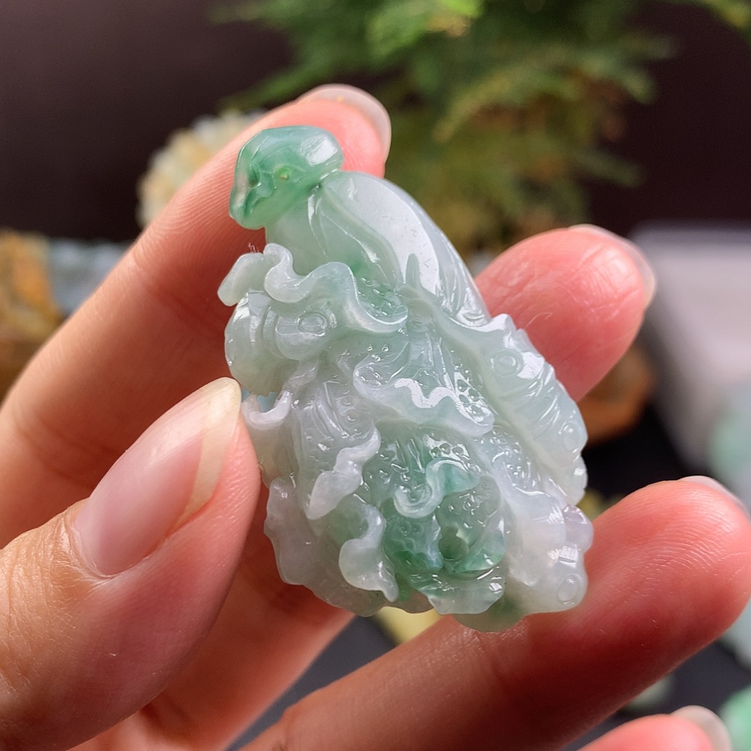 未镶嵌定制翡翠白菜
