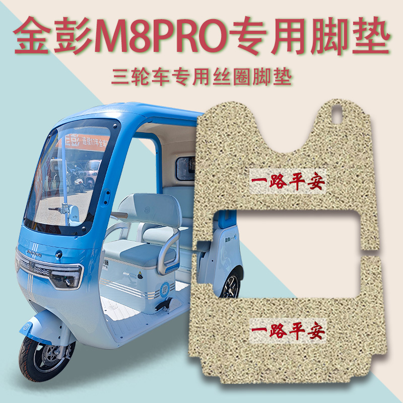 适用金彭M8PRO电动三轮车脚垫JP800DZK-18B防滑厚丝圈脚踩垫M8pro