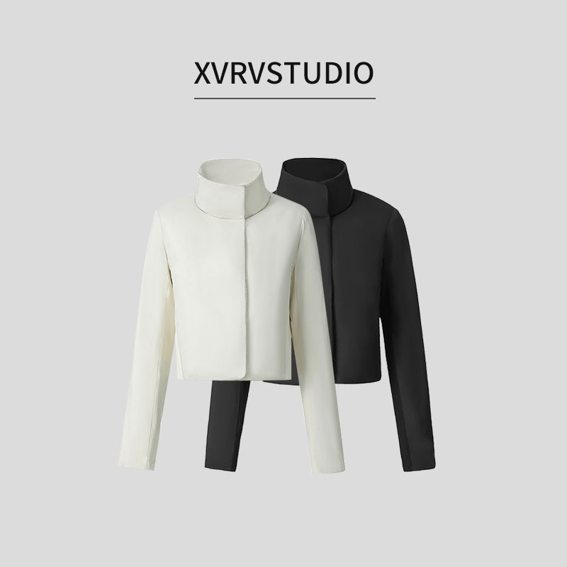 XVRV“P棉”Sleek City立领运动保暖轻薄短款运动外套修身棉服女