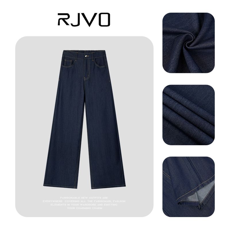 RJVO新款三代升级原色牛仔裤女时尚百搭直筒裤高级垂坠感休闲长裤