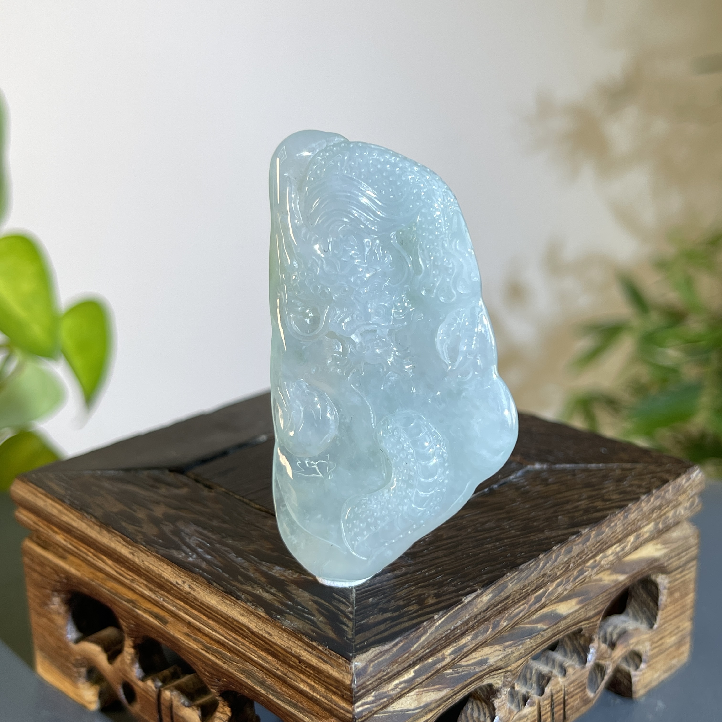 JTB06-92 天然缅甸翡翠A货 龙牌